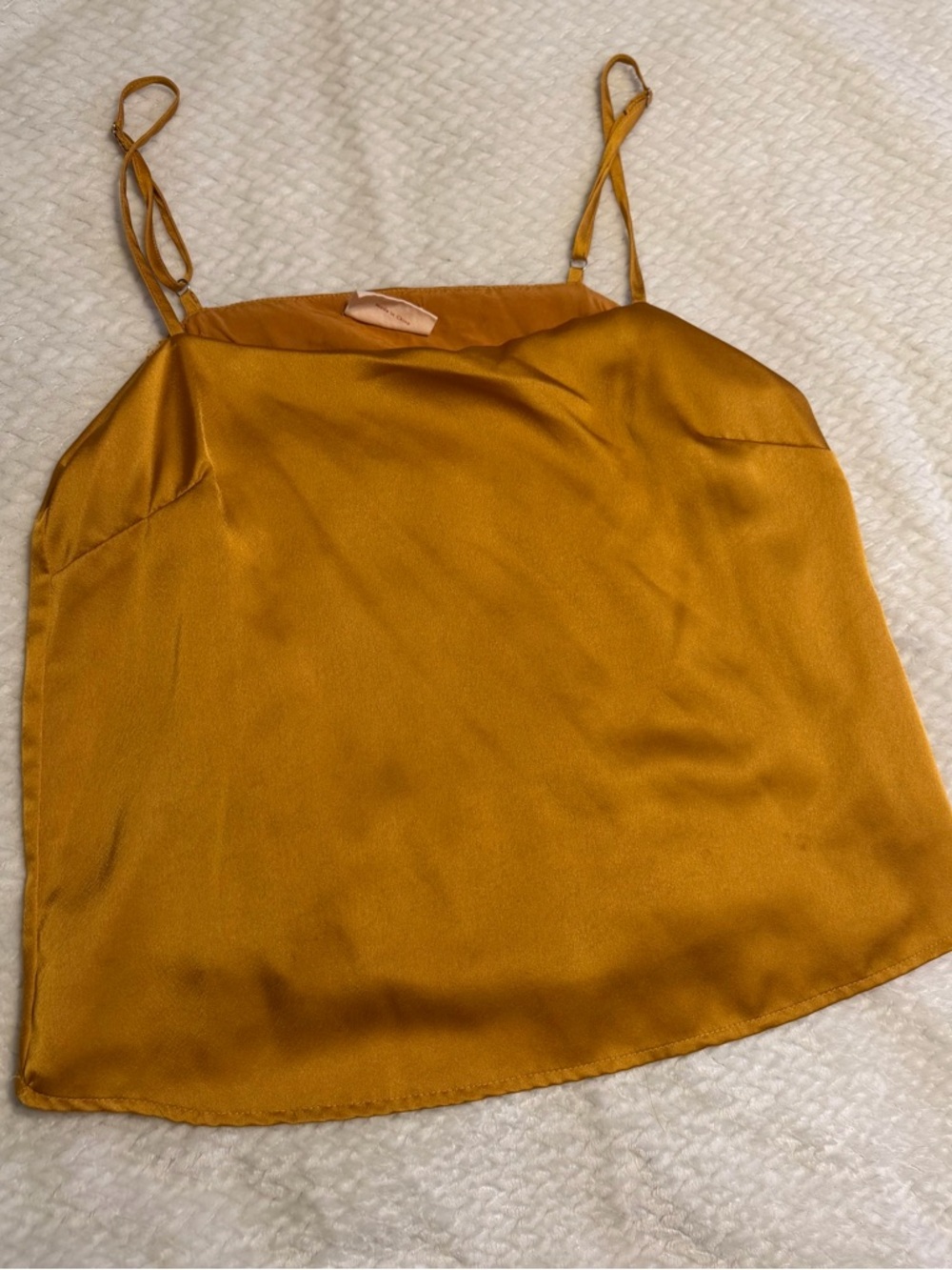 Showpo Mustard Satin Spaghetti Strap Cami